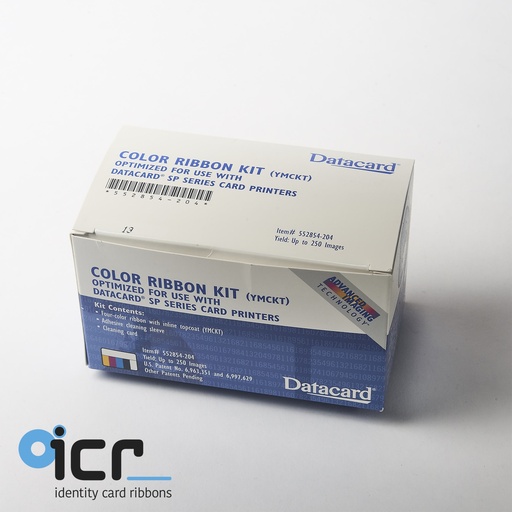 [552854-204] Datacard SP-serie, YMCK-T, 250 pr.