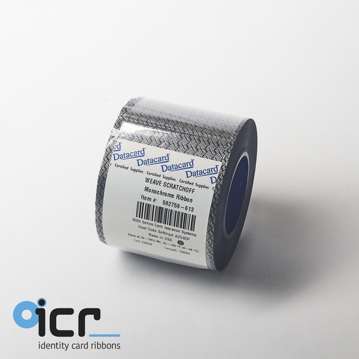 [592759-613] Datacard  UG800, scratch-off silver, wavy